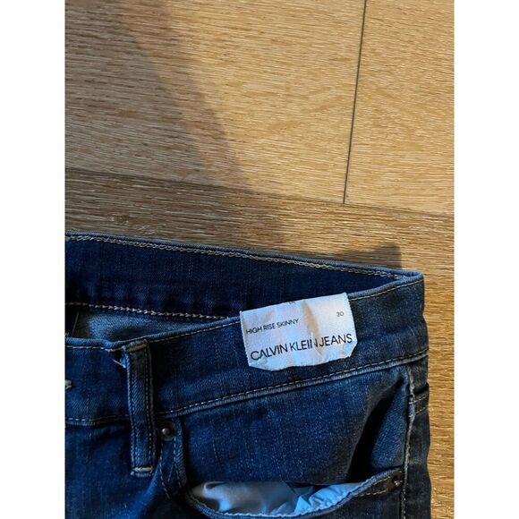 Calvin Klein Womens Blue Denim High Rise Skinny Jeans Size 30 NWT - Picture 3 of 3
